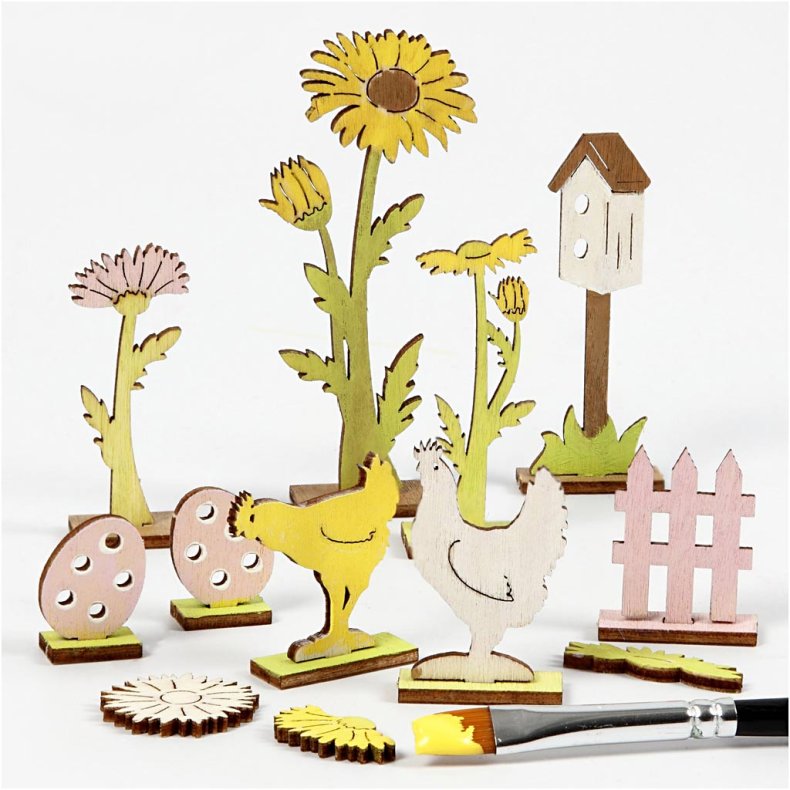 Saml-selv tr&aelig;figur, L: 15,5 cm, B: 17 cm, tykkelse 3 mm, 1 pk.