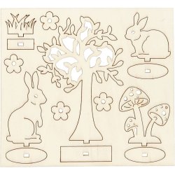 Saml-selv tr&aelig;figur, L: 15,5 cm, B: 17 cm, tykkelse 3 mm, 1 pk.