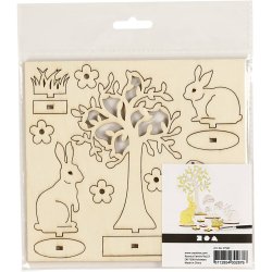 Saml-selv tr&aelig;figur, L: 15,5 cm, B: 17 cm, tykkelse 3 mm, 1 pk.