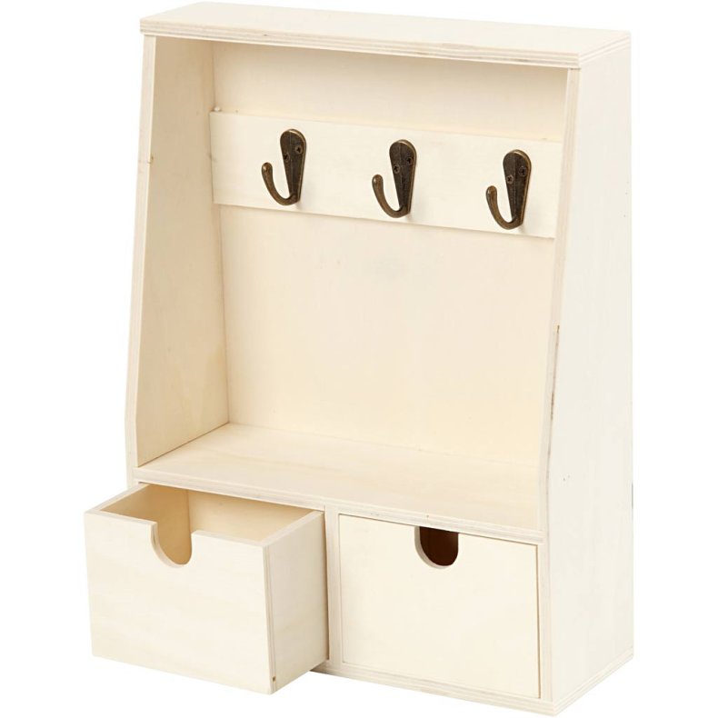 N&oslash;gleskab, H: 28,5 cm, D: 5-8 cm, B: 22 cm, 1 stk.