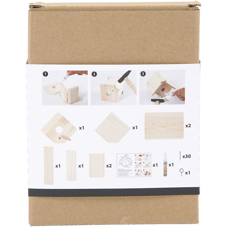 Fuglehus, H: 13 cm, D: 14,5 cm, B: 16 cm, 1 stk.