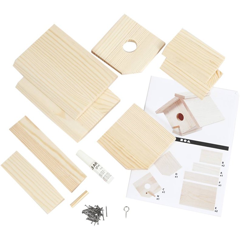 Fuglehus, H: 13 cm, D: 14,5 cm, B: 16 cm, 1 stk.