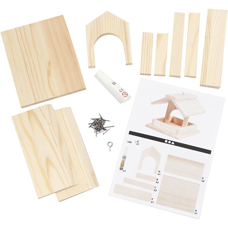 Fuglefoderhus, H: 12,5 cm, D: 14,5 cm, B: 11,5 cm, 1 stk.