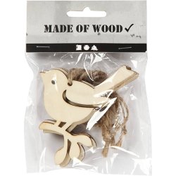 Fugl , H: 9 cm, B: 6,5 cm, 5 stk./ 1 pk.