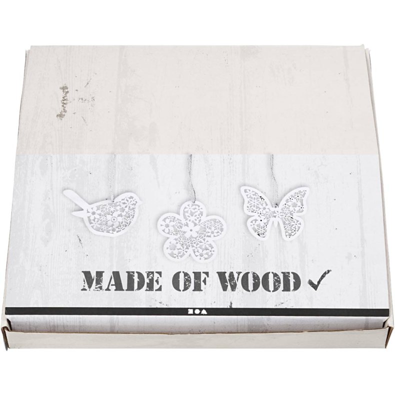 Tr&aelig;oph&aelig;ng, sommerfugl, blomst, fugl, H: 10 cm, B: 10 cm, 90 stk./ 1 pk.