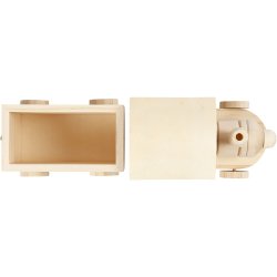 Tog med vogn, H: 9,5 cm, L: 21,5 cm, B: 6,5 cm, 1 stk.