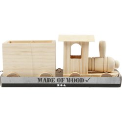 Tog med vogn, H: 9,5 cm, L: 21,5 cm, B: 6,5 cm, 1 stk.