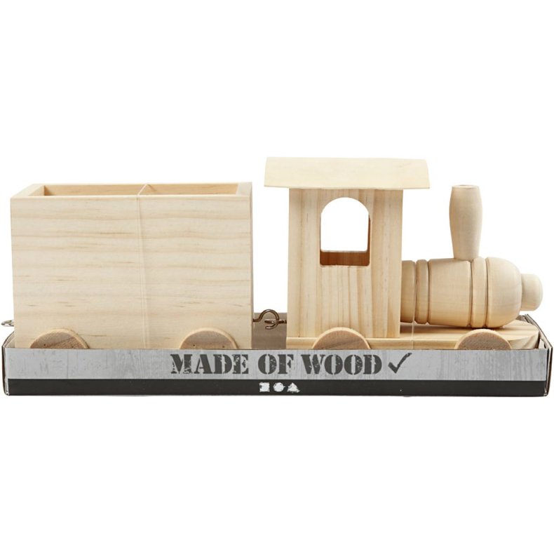 Tog med vogn, H: 9,5 cm, L: 21,5 cm, B: 6,5 cm, 1 stk.