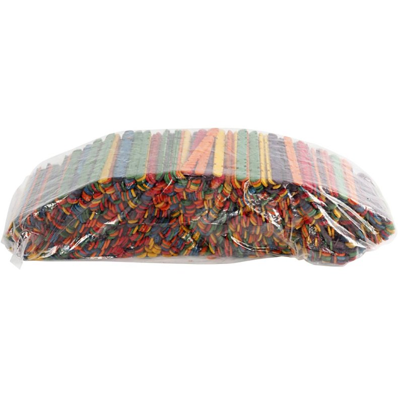 Konstruktionspinde, L: 11,4 cm, B: 10 mm, ass. farver, 1000 stk./ 1 pk.