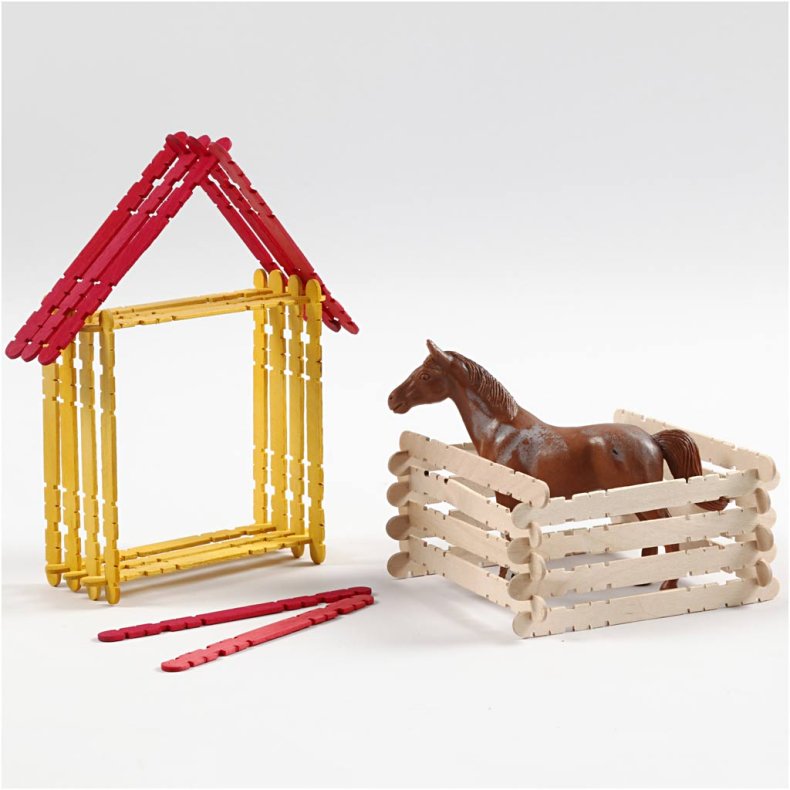 Konstruktionspinde, L: 11,4 cm, B: 10 mm, ass. farver, 1000 stk./ 1 pk.