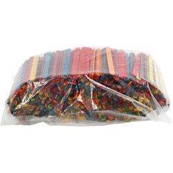 Tr&aelig;pinde, L: 11,4 cm, B: 10 mm, ass. farver, 1000 stk./ 1 pk.