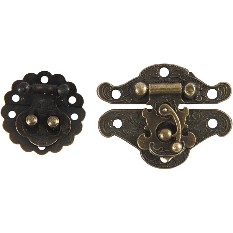 Minibeslag, str. 30-35 mm, antik guld, 10 s&aelig;t/ 1 pk.