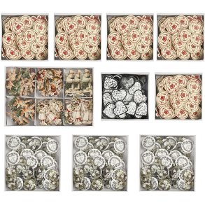 Træstickers, str. 20-50 mm, Indhold kan variere, 10 pk./ 1 pk.