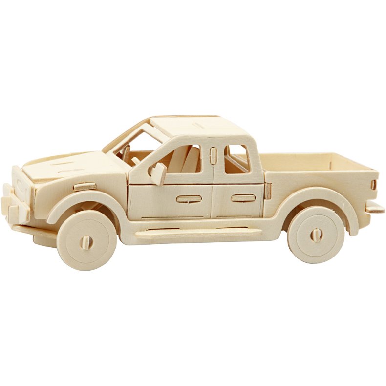 3D konstruktionsfigur, Pick-up truck, str. 19,5x8x12 cm, 1 stk.