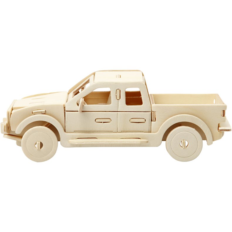 3D konstruktionsfigur, Pick-up truck, str. 19,5x8x12 cm, 1 stk.