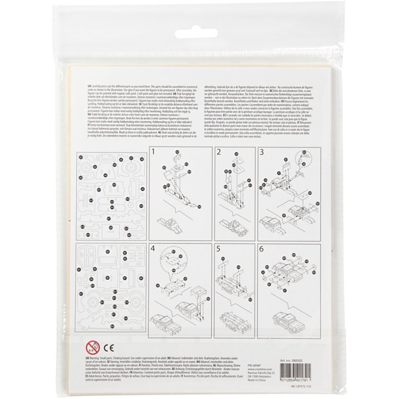 3D konstruktionsfigur, Pick-up truck, str. 19,5x8x12 cm, 1 stk.