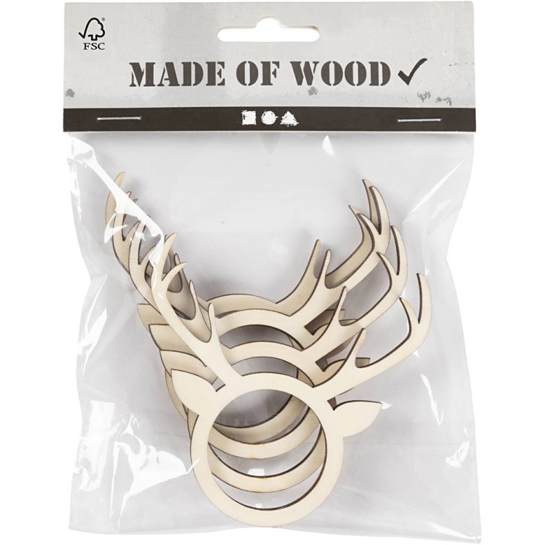 Servietring, H: 8 cm, D: 5 mm, diam. 4,5 cm, hulstr. 3,5 cm, 4 stk./ 1 pk.