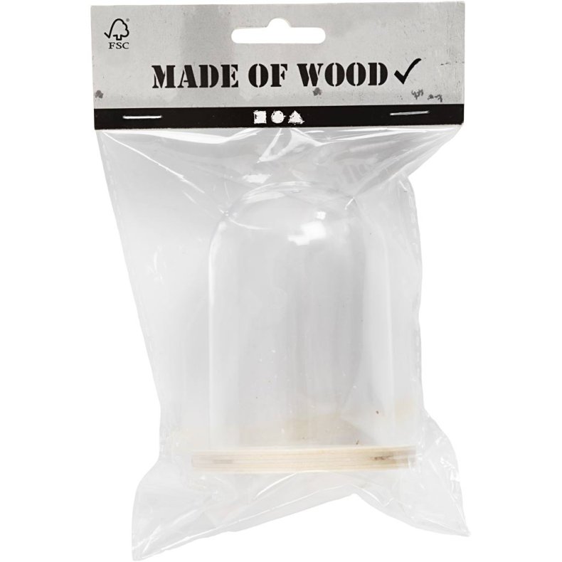 Klokke p&aring; tr&aelig;fod, H: 9,5 cm, diam. 6 cm, hulstr. 3 mm, 1 stk.