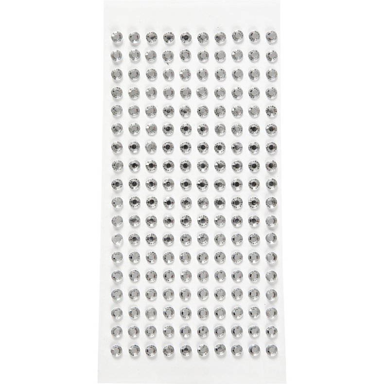 Rhinsten, diam. 5 mm, s&oslash;lv, 144 stk./ 1 pk.