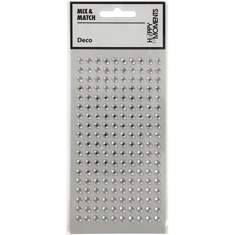 Rhinsten, diam. 5 mm, s&oslash;lv, 144 stk./ 1 pk.