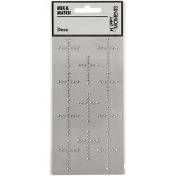 Rhinstenskors, str. 35x25 mm, s&oslash;lv, 11 stk./ 1 pk.