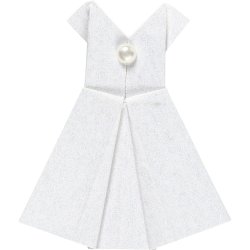 Stickers, kjole, str. 35x31 mm, hvid, 6 stk./ 1 pk.