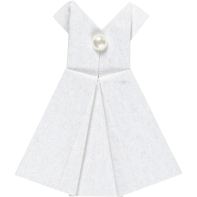 Stickers, kjole, str. 35x31 mm, hvid, 6 stk./ 1 pk.