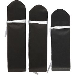 Papirpomponer, diam. 20+24+30 cm, 16 g, sort, 3 stk./ 1 pk.