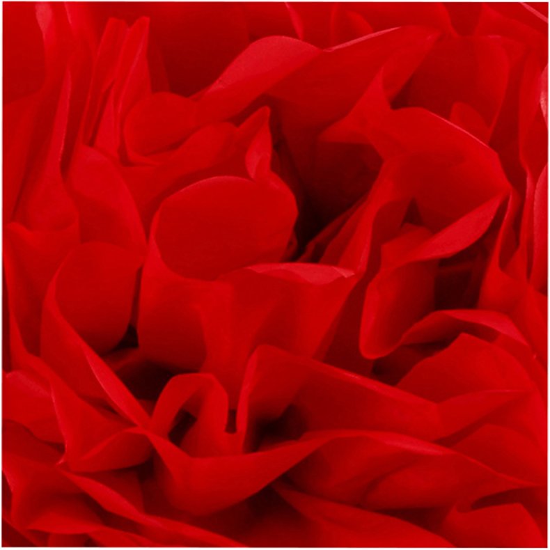 Papirpomponer, diam. 20+24+30 cm, 16 g, r&oslash;d, 3 stk./ 1 pk.