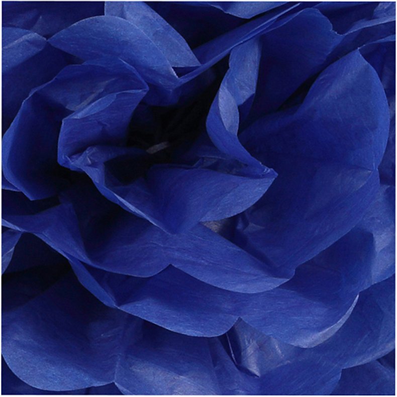 Papirpomponer, diam. 20+24+30 cm, 16 g, m&oslash;rk bl&aring;, 3 stk./ 1 pk.