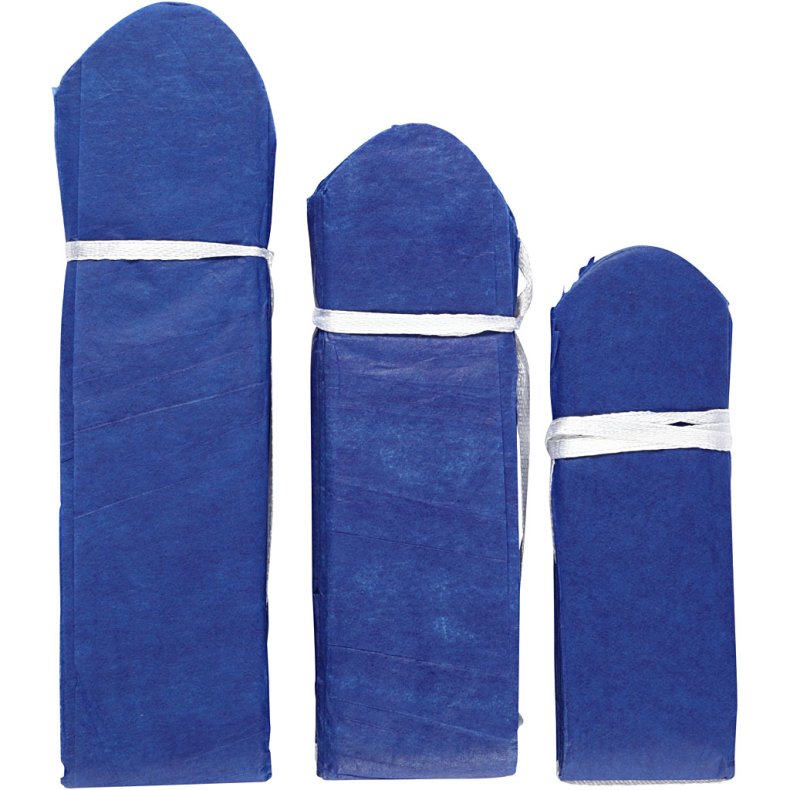 Papirpomponer, diam. 20+24+30 cm, 16 g, m&oslash;rk bl&aring;, 3 stk./ 1 pk.