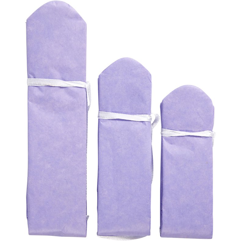 Papirpomponer, diam. 20+24+30 cm, 16 g, lilla, 3 stk./ 1 pk.