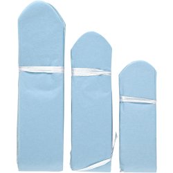 Papirpomponer, diam. 20+24+30 cm, 16 g, lysebl&aring;, 3 stk./ 1 pk.