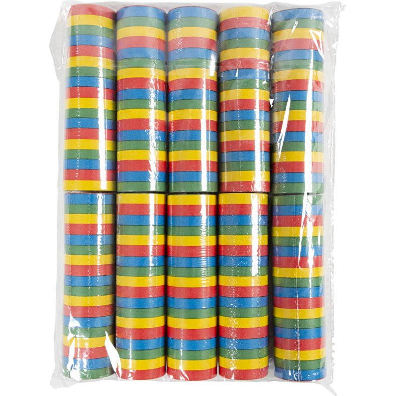 Serpentiner, ass. farver, 10 rl./ 1 pk.