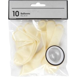 Balloner, runde, diam. 23 cm, transparent, 10 stk./ 1 pk.