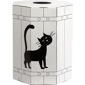 Fastelavnstønde, med tryk, H: 39 cm, sort, 1 stk.