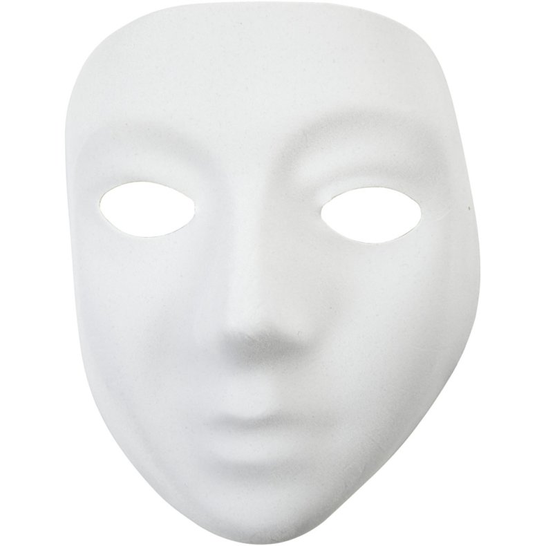 Helmaske, H: 17,5 cm, B: 14 cm, hvid, 12 stk./ 1 pk.