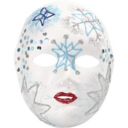 Helmaske, H: 22 cm, B: 17 cm, hvid, 1 stk.