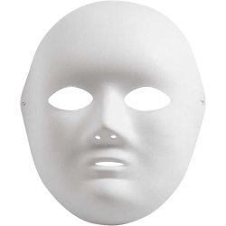 Helmaske, H: 22 cm, B: 17 cm, hvid, 10 stk./ 1 pk.