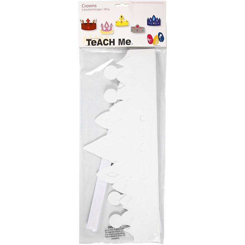 Kroner, H: 10-16,5 cm, L: 60 cm, 230 g, hvid, 5 stk./ 1 pk.