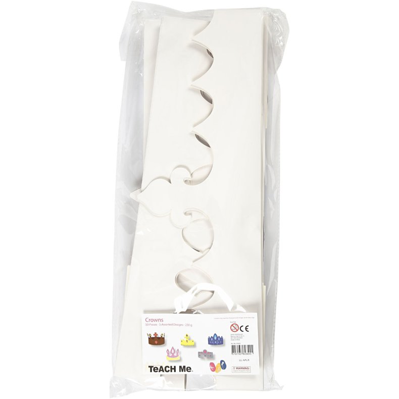 Kroner, H: 10-16,5 cm, L: 60 cm, 230 g, hvid, 50 stk./ 1 pk.