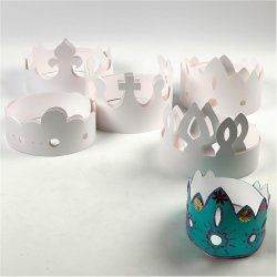 Kroner, H: 10-16,5 cm, L: 60 cm, 230 g, hvid, 50 stk./ 1 pk.