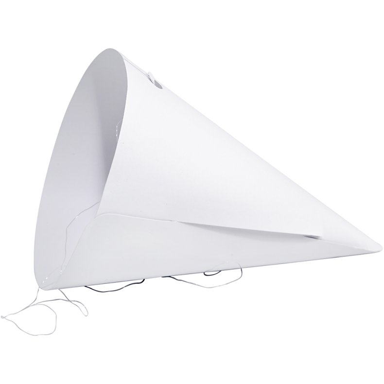 Kartonkegle, H: 23 cm, diam. 16,5 cm, 230 g, hvid, 50 stk./ 1 pk.