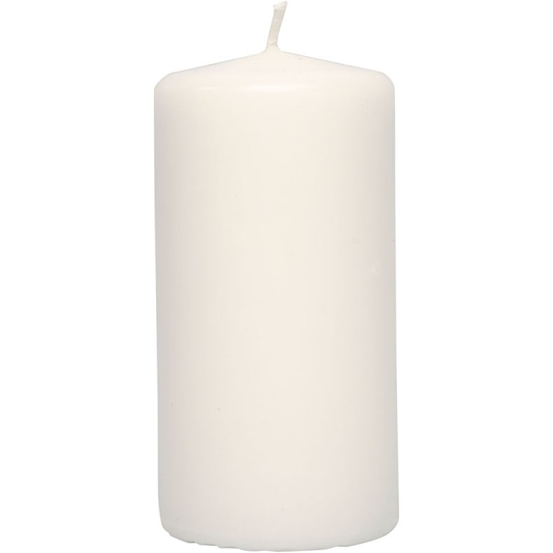 Bloklys, H: 100 mm, diam. 50 mm, hvid, 6 stk./ 1 pk.