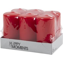 Bloklys, H: 100 mm, diam. 50 mm, r&oslash;d, 6 stk./ 1 pk.