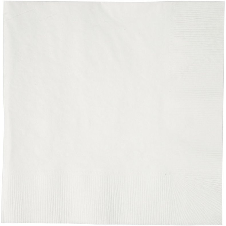 Servietter, str. 33x33 cm, hvid, 20 stk./ 1 pk.