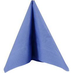 Servietter, hvid bagside, str. 33x33 cm, lysebl&aring;, 20 stk./ 1 pk.