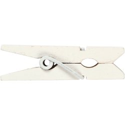 Minit&oslash;jklemme, str. 35x7 mm, tykkelse 9 mm, hvid, 20 stk./ 1 pk.