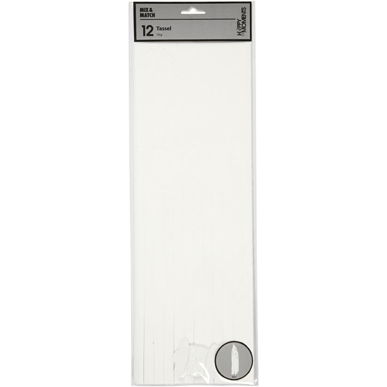 Kvast, str. 12x35 cm, 14 g, hvid, 12 stk./ 1 pk.