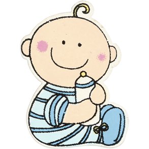 Baby, str. 24x35 mm, tykkelse 1,7 mm, lyseblå, 10 stk./ 1 pk.